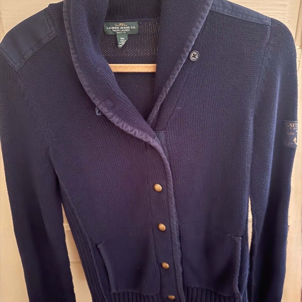 Lauren Ralph Lauren Dark Blue Cardigan- Vintage - Picture 2 of 9